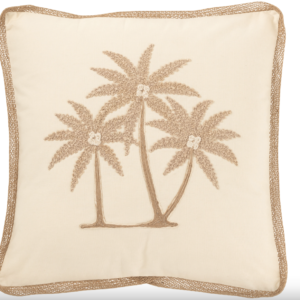 CUSHION SQUARE PALM TREE COTTON CREAM/BEIGE