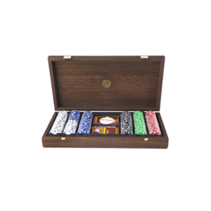 Luxury Dark Walnut Poker Set